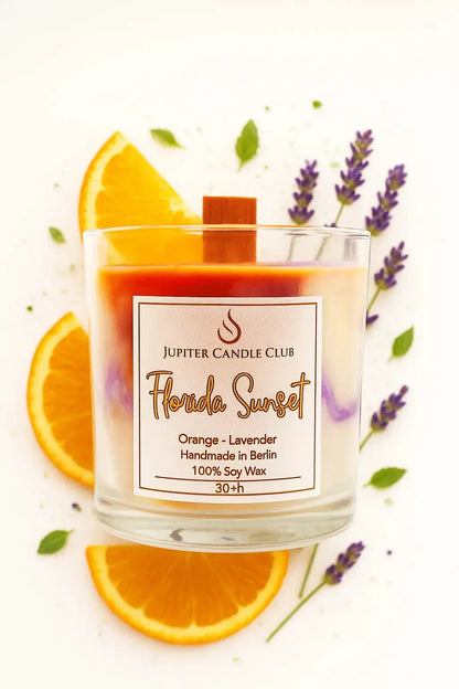 Soja-Duftkerze - Florida Sunset Orange | Lavendel