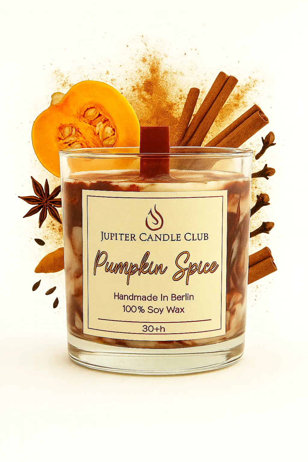 Soja-Duftkerze - Pumkin Spice Orange | Gewürznelke | Vanille